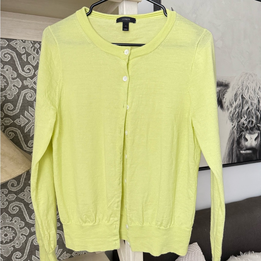 J.Crew Soft Lime Cardigan